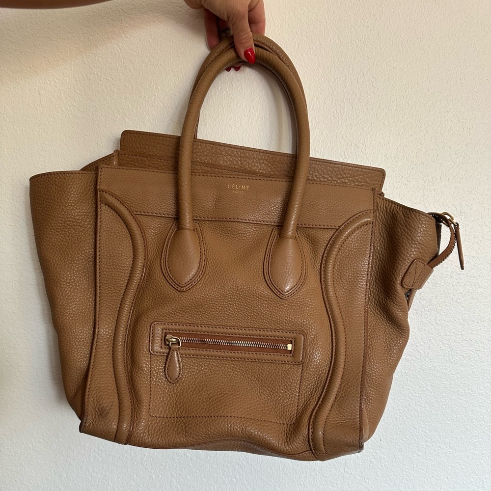 Celine Brown Leather Tote Bag